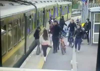 new longer version of the DART scumbags pushing a woman