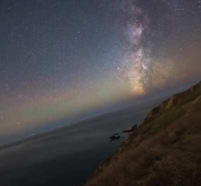 Milky Way stabilized shows the Earth is spinning through space