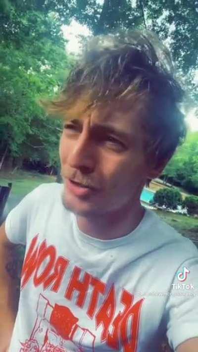 This dude is prepared for the blue hat boys lol