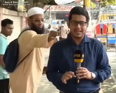 Reporting live on tv