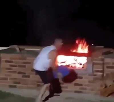 Ah yes, ignite the fire with a gallon of gas so it explodes