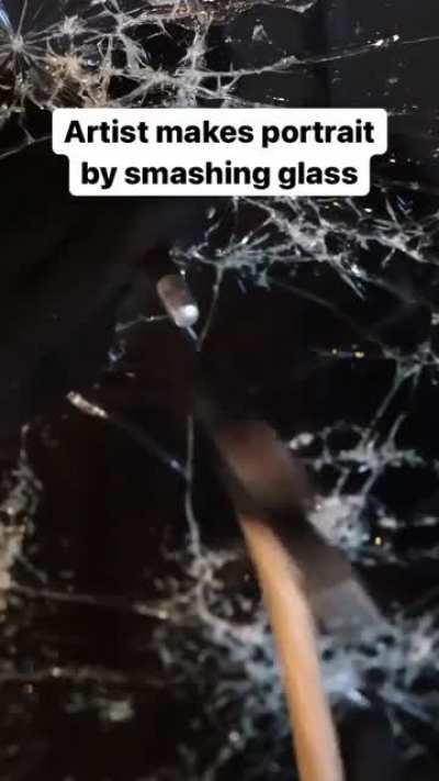Art from cracked glass