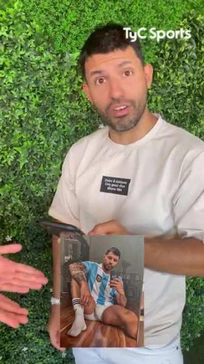 El Kun reaccionando a la foto fake que se viralizó en estos días 🍆😂