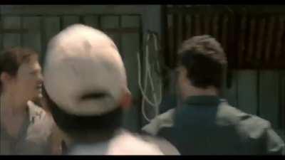 why is Daryl jumping in this scene? is he stupid?