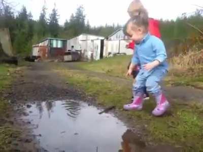 Girl learns about the centre of gravity.
