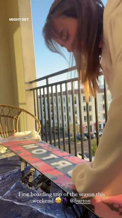 Getting the board ready for the slopes