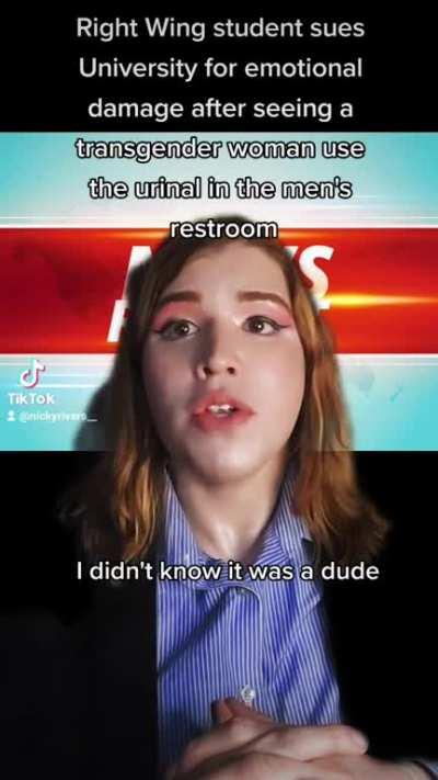 RIGHT WING STUDENT SUES UNIVERSITY FOR EMOTIONAL DAMAGE AFTER SEEING TRANSWOMAN USE URINAL