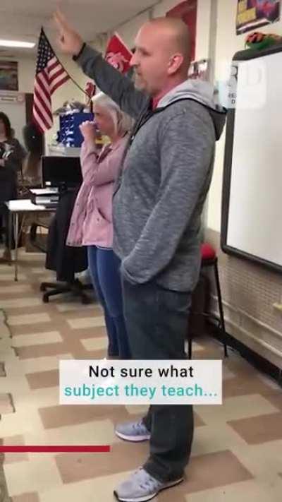 Teachers' proposal in front of class.