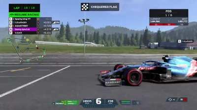 Leading almost the whole race and this is how it ends….