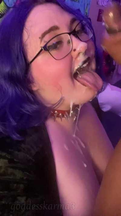 Daddy’s little goth cum slut