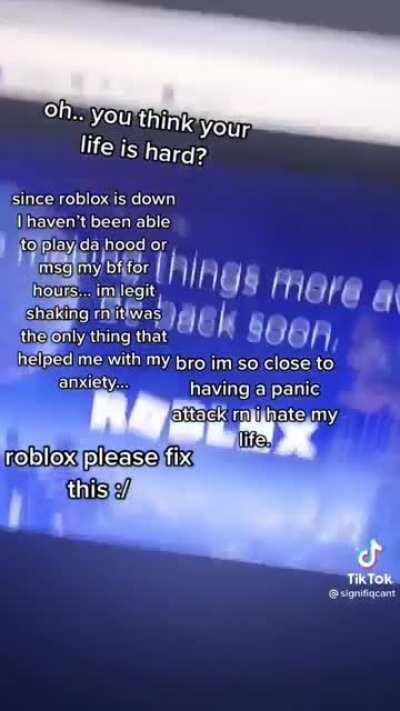 Tiktok kid on the roblox outage