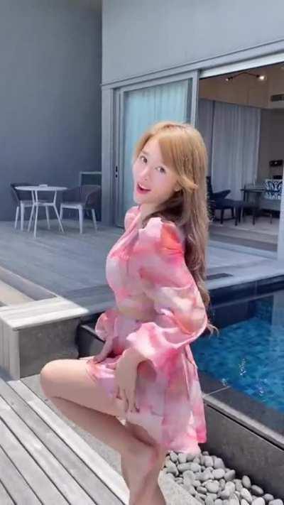 Cleavage revealing dress