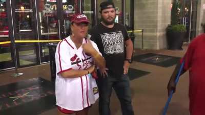 Angry lady whining about BLM protest + the other lady's funny reaction