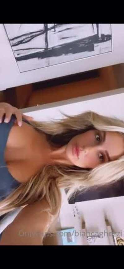 Bianca playing peek-a-boob