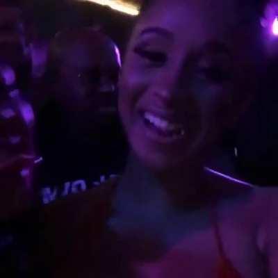 Cardi and her famous tongue 