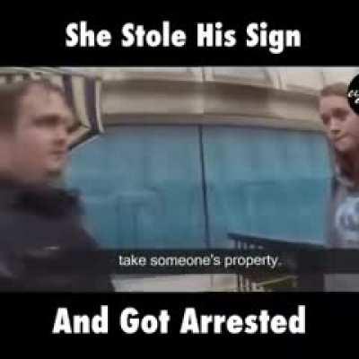 Young woman learns about theft.