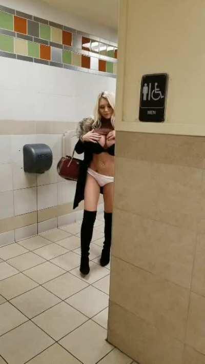 In my Bra & Panties Men's bathroom