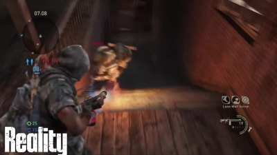 Using a flame thrower. 