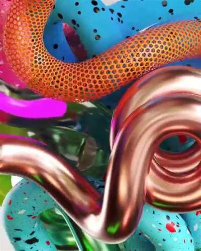 Tubes Animated. Rendered with Redshift