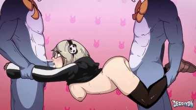 Using her as a spitroast