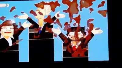 Propaganda a passar na televisão pública. Continuam burros, não chegou 500 mil votos, têm mesmo que ser 2 milhões.