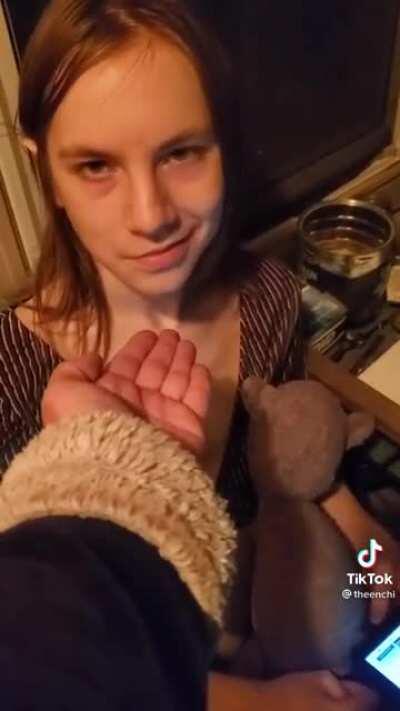 Close your eyes ok now it's Mickey Mouse