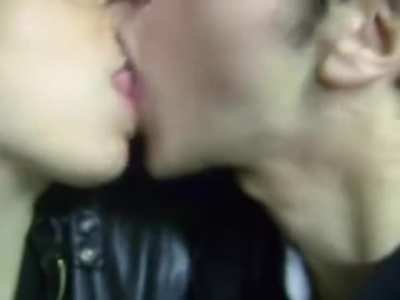 Nerd couple making out 