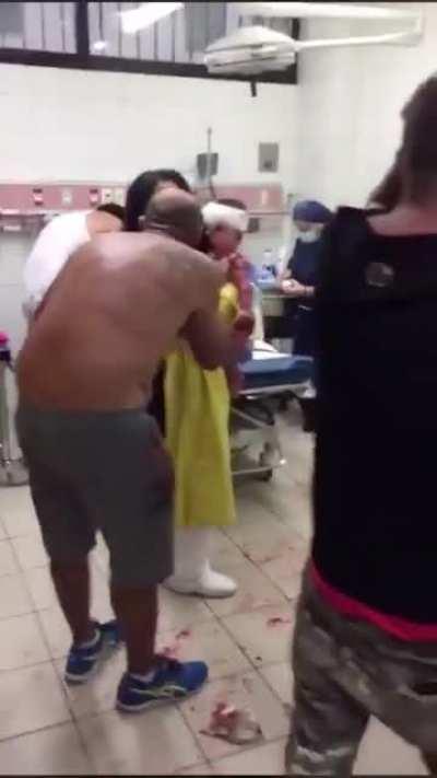 Complete chaos in one of the many hospitals in Beirut after the fireworks explosions. (Viewer discretion advised)