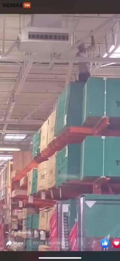 Climbs To The Top Of Home Depot Containers, Lights His Lighter Under Sprinkler System