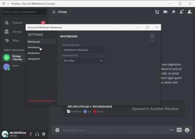 Discord Whiteboard Concept (1/2)