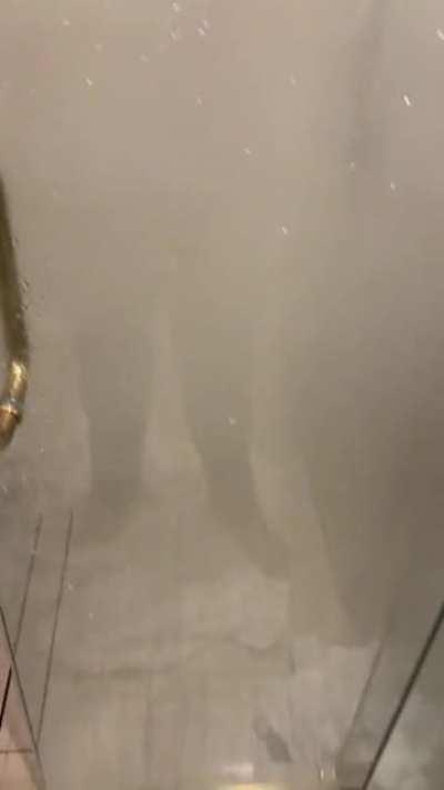 The shower door in my hotel room