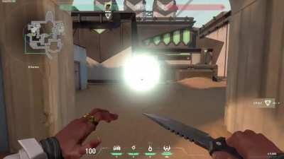 i just discovered this trick with the judge . if you shoot at the glowing boxes you get a big glowing ball which you can hide next to and see but the people who are facing towards it can't see you.