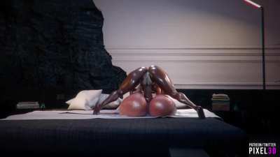 Black futa fucking hard a whore