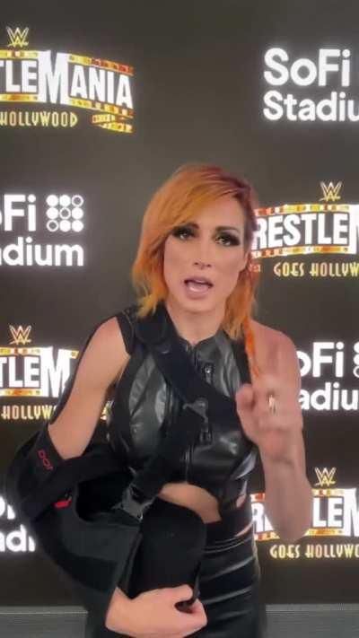 The Man is here for WrestleMania Launch Party at SoFi Stadium