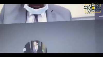 Online teaching in Jordan, a college student forgets to turn off the mic and orders pizza