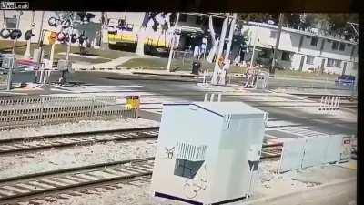 Metro Blue Line train crashing into driver who turned onto tracks