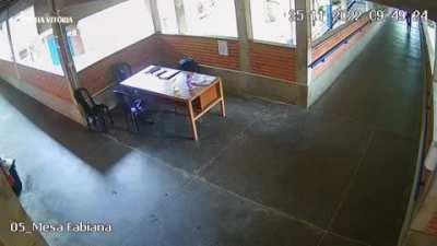 footage of the attack of two schools in Brazil, 3 people have died and 9 others are injured. the perpetrator is still at large