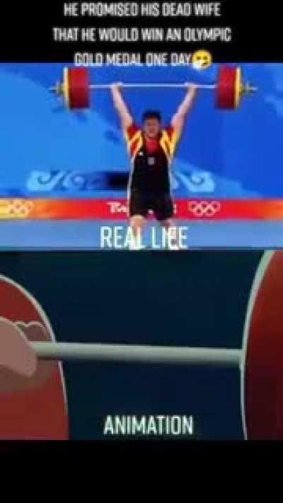 He promised his dead wife that he would win an Olympic Gold medal one day.