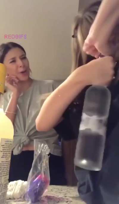 Can't tell if her friend is shocked or impressed 