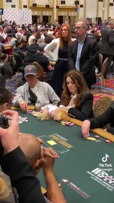 Lisa Vanderpump went to the World Series of poker and brought her pom with her.