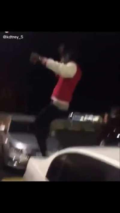 Walking over the roof of a car