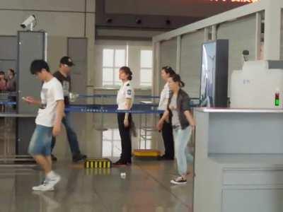Impenetrable security at Shanghai Hongqiao Railway Station