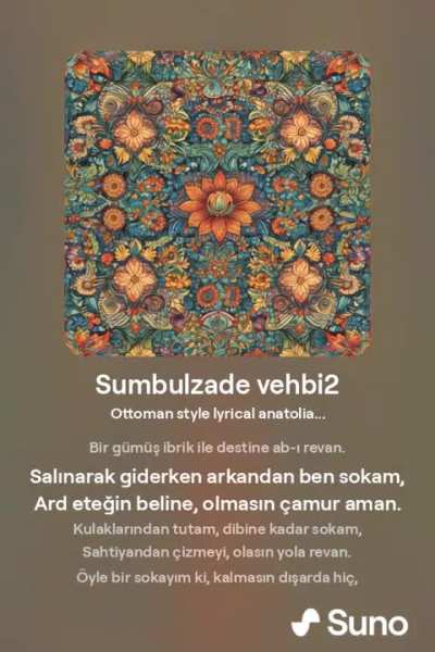 Sümbülzade Vehbi'nin Padişaha şiiri 