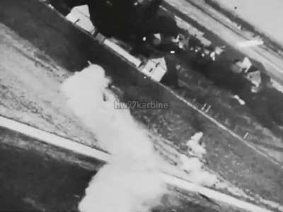 USAAF pilot keeps his finger on the trigger as a Luftwaffe fighter crash lands in 1944 to the detriment of a local barn