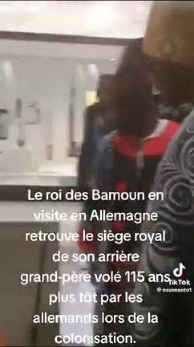 The King of Bamum visited the ethnological museum in Berlin and found the royal throne that belonged to his great-grandfather. The throne was stolen 115 years ago during Germany's invasion of the kingdom.
