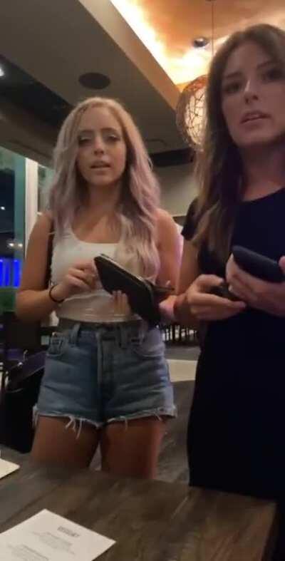 Dined and dashed then left their purse. When returned to collect it the restaurant asked them to pay