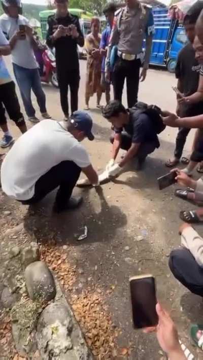 A suspicious wrapped white cloth in Indonesia.