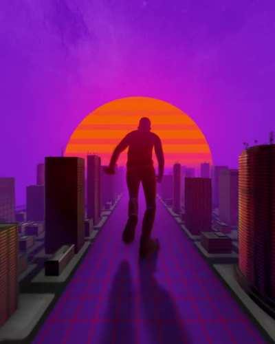 3D loop for my synthwave track [OC]