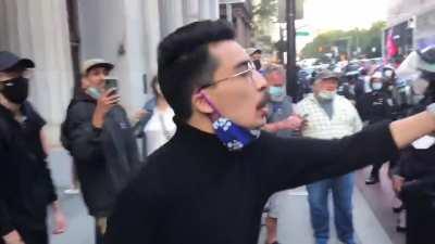 [Left-wing Racism] Anti-Trumper yells loud racial-slurs in public towards Asian conservative/Trumper