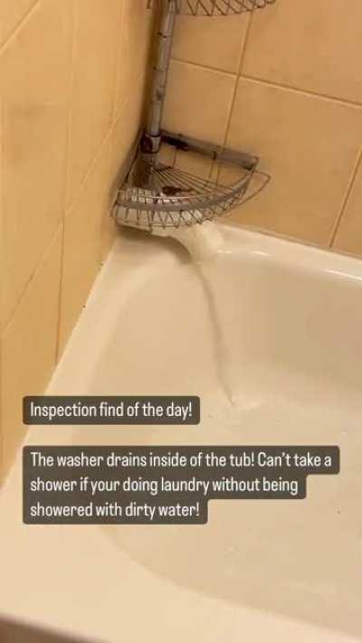 washer drains inside of the tube